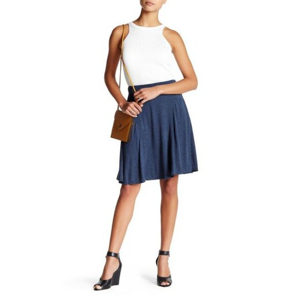 Max Studio NWT Heather Jersey Knit Taupe Mini Skirt - Picture 3 of 11